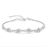 Purple Zirconia Flower Bracelet