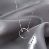 925 Silver Circle Necklace Women's Clavicle Chain Choker Kolye Colar