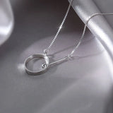 925 Silver Circle Necklace Women's Clavicle Chain Choker Kolye Colar