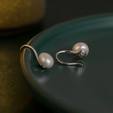 925 Silver Pearl Drop Earrings Glamour Wedding Party Jewelry