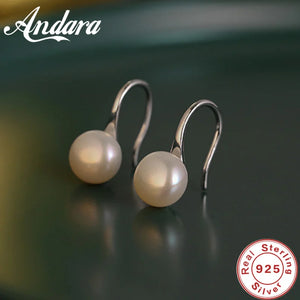 925 Silver Pearl Drop Earrings Glamour Wedding Party Jewelry