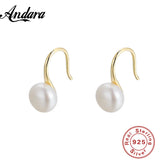 925 Silver Pearl Drop Earrings Glamour Wedding Party Jewelry