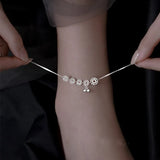925 Silver Bell Anklets for Women Party Fine Jewelry