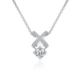 925 Silver Cross 1ct Moissanite Pendant Necklace for Women