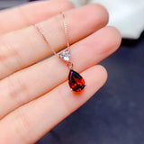 925 Silver Ruby Gemstone Pendant Necklace for Women
