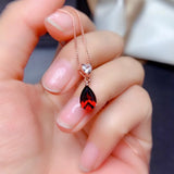 925 Silver Ruby Gemstone Pendant Necklace for Women