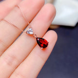 925 Silver Ruby Gemstone Pendant Necklace for Women