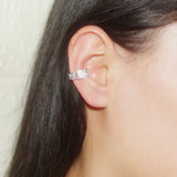 925 Silver Ear Clips Non Pierced Earrings CZ Clip Jewelry