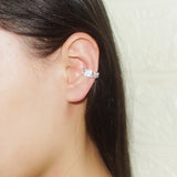 925 Silver Ear Clips Non Pierced Earrings CZ Clip Jewelry