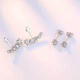 925 Silver Double Sided Leaves Stud Earrings S-E264