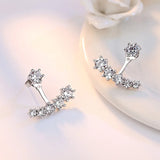 925 Silver Double Sided Leaves Stud Earrings S-E264
