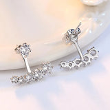 925 Silver Double Sided Leaves Stud Earrings S-E264