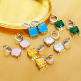 925 Silver Square Cubic Zirconia Earrings Vintage Jewelry