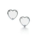 925 Silver Enamel Heart Stud Earrings Party Jewelry