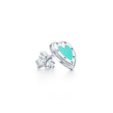925 Silver Enamel Heart Stud Earrings Girls Party Jewelry