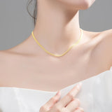 925 Silver 4mm Beads Chain Choker Necklace Women Wedding S925 Jewelry