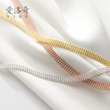 925 Silver 4mm Beads Chain Choker Necklace Women Wedding S925 Jewelry