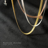 925 Silver 4mm Beads Chain Choker Necklace Women Wedding S925 Jewelry