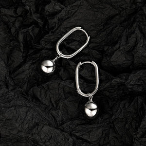 925 Silver Ball Charm Hoop Earrings For Women Wedding Fine Jewelry