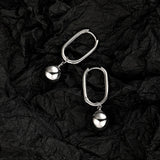 925 Silver Ball Charm Hoop Earrings For Women Wedding Fine Jewelry