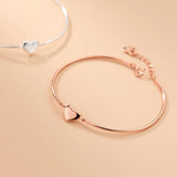 925 Silver Heart Bend Bracelet For Women Wedding Jewelry
