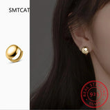 925 Silver Ball Charm Hoop Earrings Wedding Jewelry