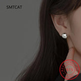 925 Silver Ball Charm Hoop Earrings Wedding Jewelry