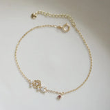 925 Silver Bracelet Rose Flower Crystal Bracelet For Women Girls