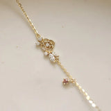 925 Silver Bracelet Rose Flower Crystal Bracelet For Women Girls