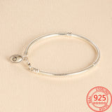 925 Silver Snake Bone Bracelet Lobster Clasp for DIY Charm Jewelry