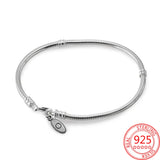 925 Silver Snake Bone Bracelet Lobster Clasp for DIY Charm Jewelry