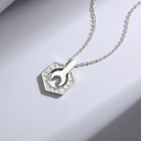 925 Silver Men's Wrench Pendant Necklace