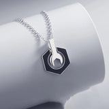 925 Silver Men's Wrench Pendant Necklace