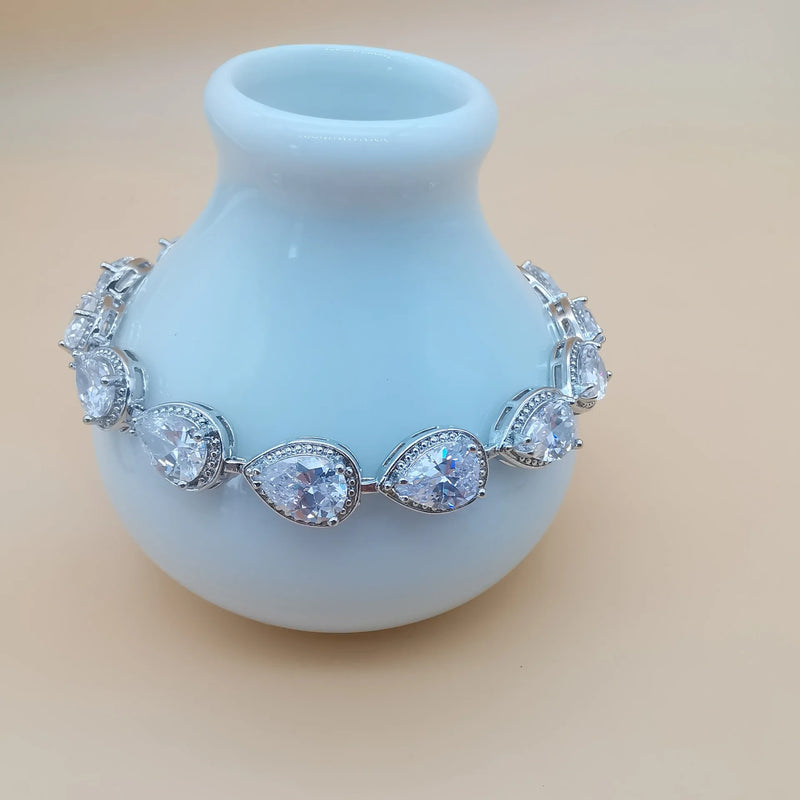 925 Silver Moissanite Diamond Bracelet for Women Zircon Charm Jewelry