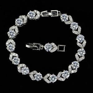 925 Silver Moissanite Diamond Bracelet for Women Zircon Charm Jewelry