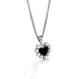 925 Silver Necklace Heart Pendant Shell Pearl Choker