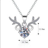 Sterling Silver Deer Pendant Necklace Zircon For Women Girl Anniversary