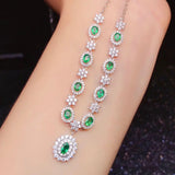 925 Silver Natural Gemstone Necklace for Women Wedding