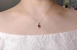 925 Silver Oval Ruby Gemstone Pendant Necklace for Women