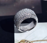 925 Silver Wedding Eternity Ring CZ Crystal Promise Engagement Band