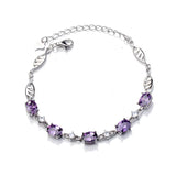 925 Silver Purple Zircon Bracelet Women's Jewelry Gift