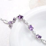 925 Silver Purple Zircon Bracelet Women's Jewelry Gift