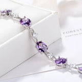 925 Silver Purple Zircon Bracelet Women's Jewelry Gift