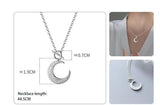925 Silver Frosted Moon Pendant Women's Necklace