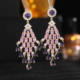925 Silver Sparkling CZ Drop Earrings for Women