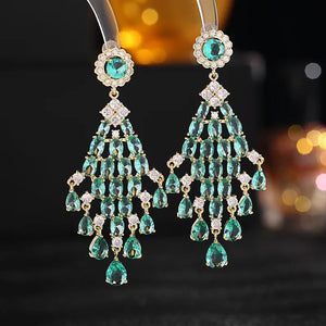 925 Silver Sparkling CZ Drop Earrings for Women