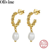 925 Silver Baroque Pearl Studs Vintage Drop Earrings