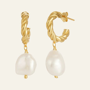 925 Silver Baroque Pearl Studs Vintage Drop Earrings