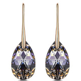 925 Silver Water Drop Dangle Earrings with Crystals from Austria
