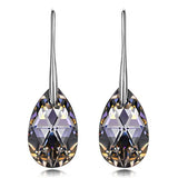 925 Silver Water Drop Dangle Earrings with Crystals from Austria